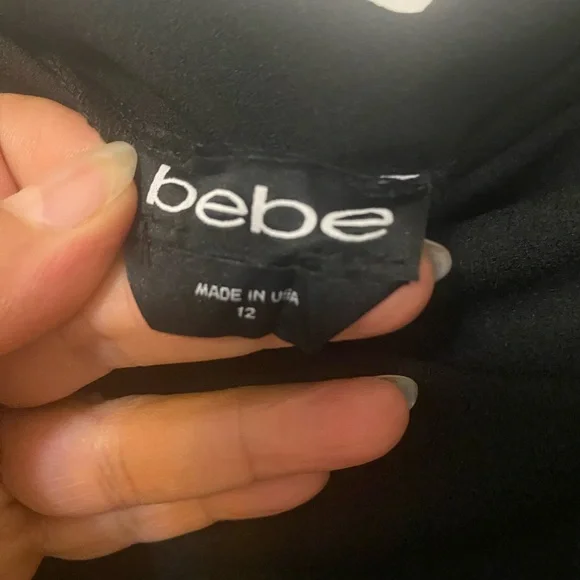 bebe Black Off The Shoulder Dress Midi - Picture 9 of 9